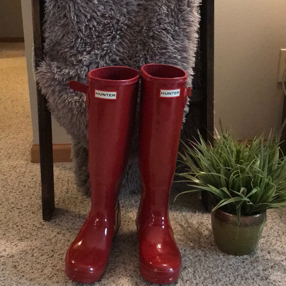 Red Tall Hunter Boots